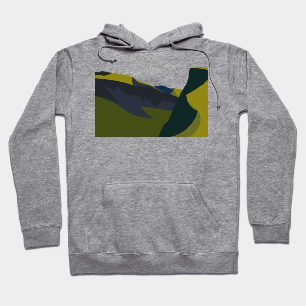 Minimalist Welsh Valley Hoodie by StephenWillisArt